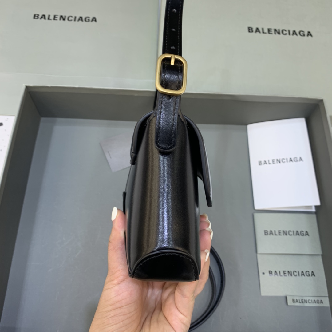 Balenciaga XX Small Calfskin Flap Bag Black